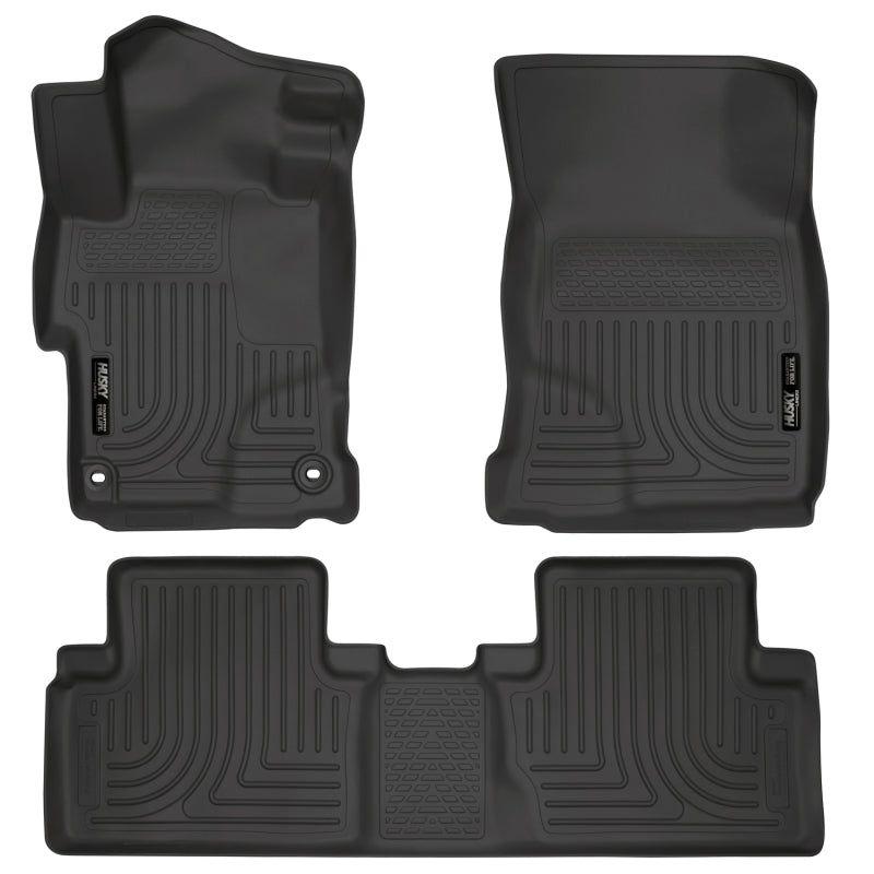 Husky Liners 2014 Honda Civic Sedan WeatherBeater Black Front & 2nd Seat Floor Liners-Floor Mats - Rubber-Husky Liners-HSL99441-SMINKpower Performance Parts