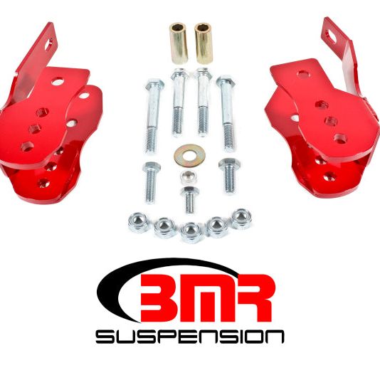 BMR 05-14 S197 Mustang Bolt-On Control Arm Relocation Brackets - Red-Suspension Arms & Components-BMR Suspension-BMRCAB005R-SMINKpower Performance Parts