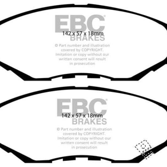 EBC 13-15 Acura ILX 1.5 Hybrid Redstuff Front Brake Pads-Brake Pads - Performance-EBC-EBCDP31655C-SMINKpower Performance Parts