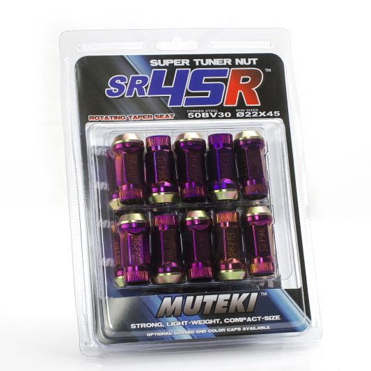 Wheel Mate Muteki HR38 Open End Lug Nuts 12x1.50 Black Chrome / Yellow Ring - SMINKpower Performance Parts WHMHR3806BY Wheel Mate