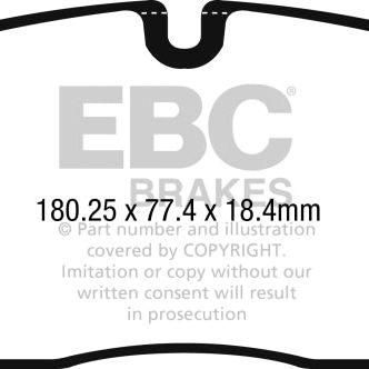 EBC 15-17 Jaguar XF 3.0L Redstuff Front Brake Pads-Brake Pads - Performance-EBC-EBCDP32253C-SMINKpower Performance Parts