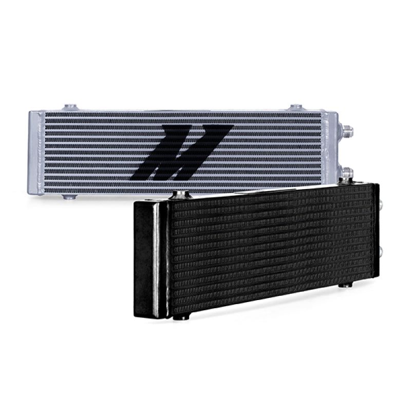 Mishimoto Universal Large Bar and Plate Dual Pass Silver Oil Cooler-Oil Coolers-Mishimoto-MISMMOC-DP-LSL-SMINKpower Performance Parts