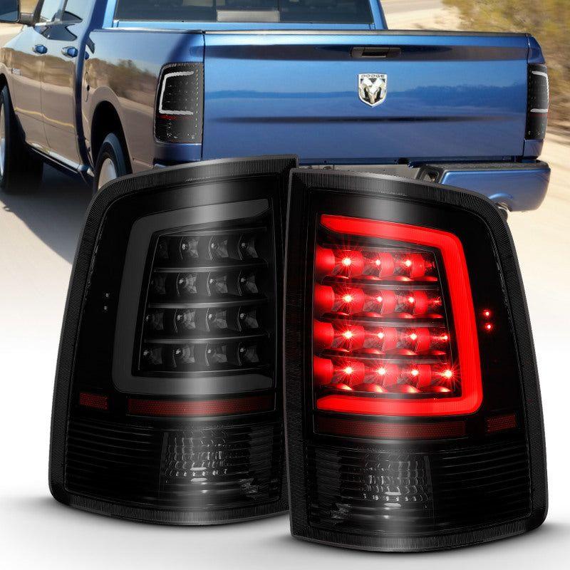 ANZO 2009-2018 Dodge Ram 1500 LED Taillight Plank Style Black w/Smoke Lens-Tail Lights-ANZO-ANZ311319-SMINKpower Performance Parts