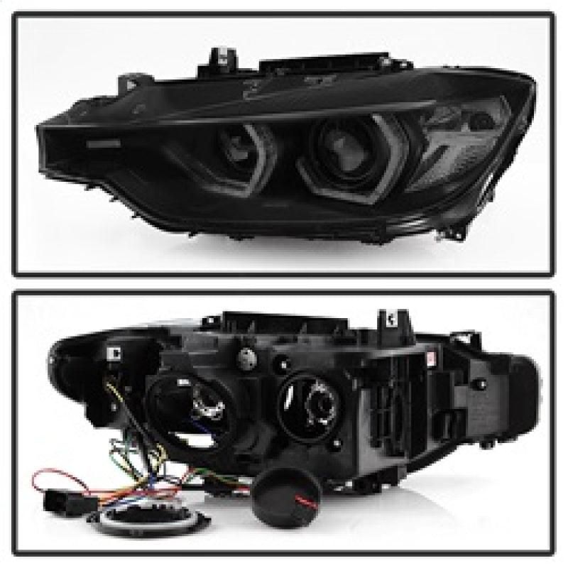Spyder 12-14 BMW F30 3 Series 4DR Projector Headlights - LED DRL - Blk Smoke PRO-YD-BMWF3012-DRL-BSM - SMINKpower Performance Parts SPY5085047 SPYDER