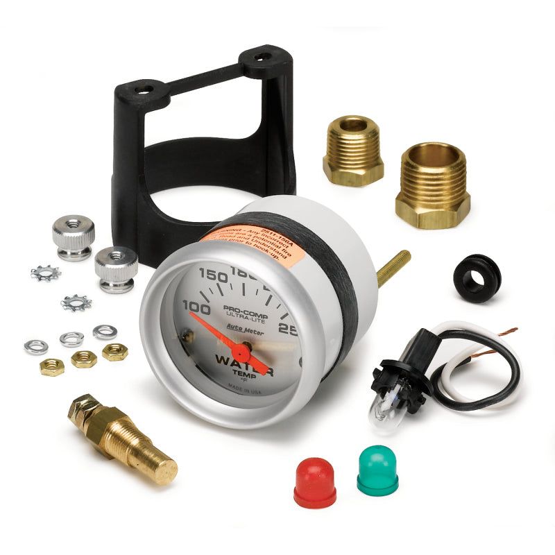 Autometer Ultra-Lite 52mm 100-250 Deg F Short Sweep ElectricWater Temp Gauge-Gauges-AutoMeter-ATM4337-SMINKpower Performance Parts