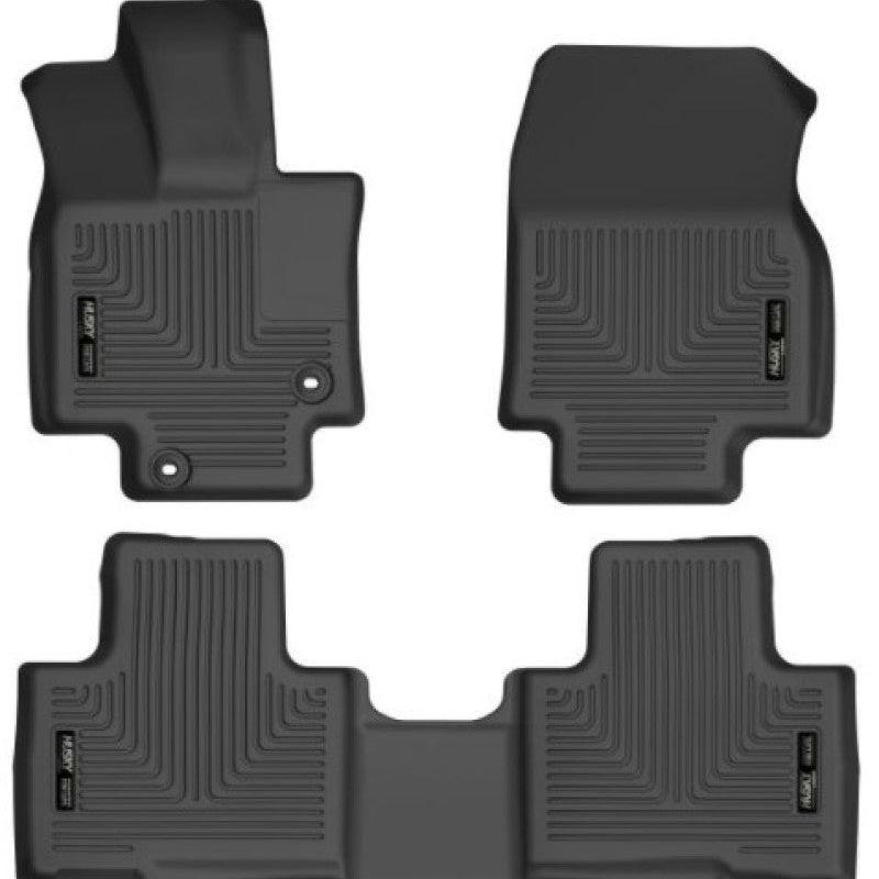 Husky Liners 20-21 Highlander All / 21 Highlander XSE Weatherbeater Front & 2nd Seat Liners - Black-Floor Mats - Rubber-Husky Liners-HSL95791-SMINKpower Performance Parts