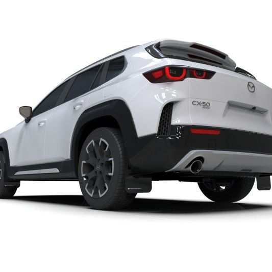 Rally Armor - 2024 Mazda CX-50 Black UR Mud Flap W/Red Logo (Will Not Fit CX-5)-Mud Flaps-Rally Armor-RALMF107-UR-BLK-RD-SMINKpower Performance Parts