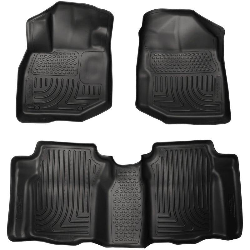 Husky Liners 09-12 Honda Fit WeatherBeater Combo Black Floor Liners-Floor Mats - Rubber-Husky Liners-HSL98491-SMINKpower Performance Parts