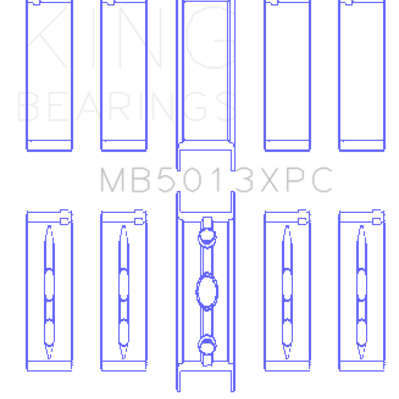 King GM Vortec / LS-Series Gen III / IV Crankshaft Main Bearing Set (Set of 5) - SMINKpower Performance Parts KINGMB5013XPCSTDX King Engine Bearings