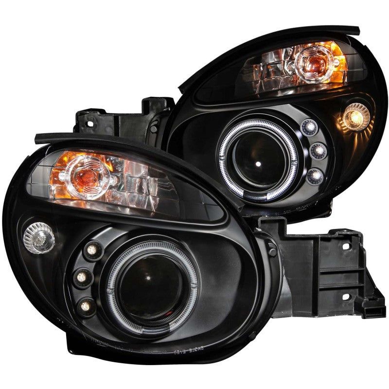 ANZO 2002-2003 Subaru Impreza Projector Headlights w/ Halo Black-Headlights-ANZO-ANZ121436-SMINKpower Performance Parts