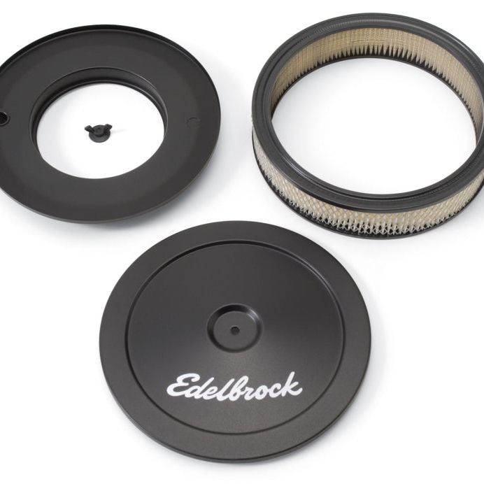 Edelbrock Air Cleaner Pro-Flo Series Round Steel Top Paper Element 10In Dia X 3 5In Black-Air Filters - Universal Fit-Edelbrock-EDE1203-SMINKpower Performance Parts