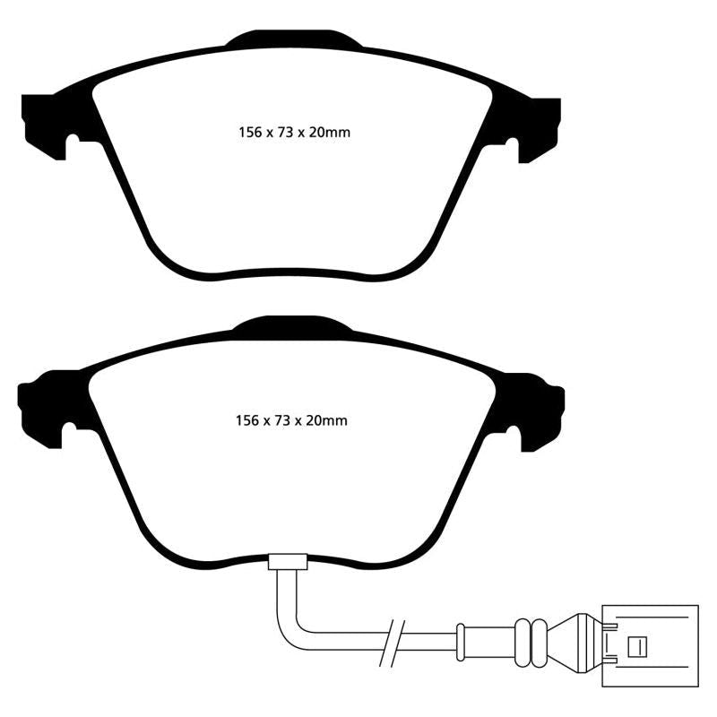 EBC 08-11 Volkswagen CC 3.6 Redstuff Front Brake Pads-Brake Pads - Performance-EBC-EBCDP31594C-SMINKpower Performance Parts