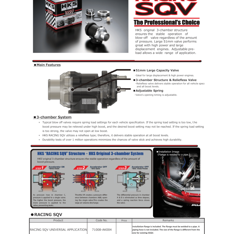 HKS Racing SQV Universal BOV-Blow Off Valves-HKS-HKS71008-AK004-SMINKpower Performance Parts