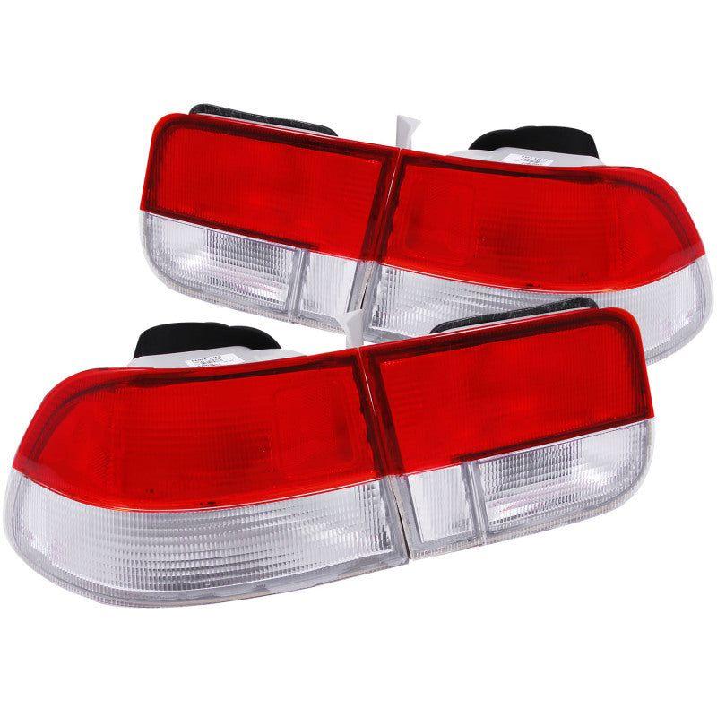 ANZO 1996-2000 Honda Civic Taillights Red/Clear - OEM 4pc-Tail Lights-ANZO-ANZ221147-SMINKpower Performance Parts