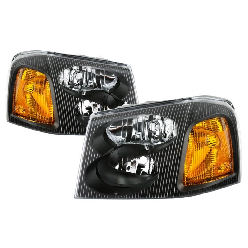 xTune 02-09 GMC Envoy OEM Style Headlights - Black (HD-JH-GEN02-AM-BK)-Headlights-SPYDER-SPY9042652-SMINKpower Performance Parts