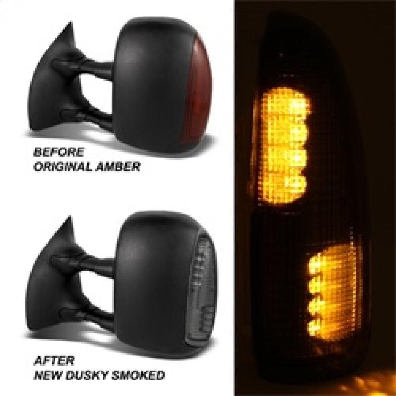 xTune Ford Superduty F250-F650 03-07 Amber LED Mirror Signal Lens - Smoke ACC-LED-FDSD99-MR-SM - SMINKpower Performance Parts SPY9924729 SPYDER