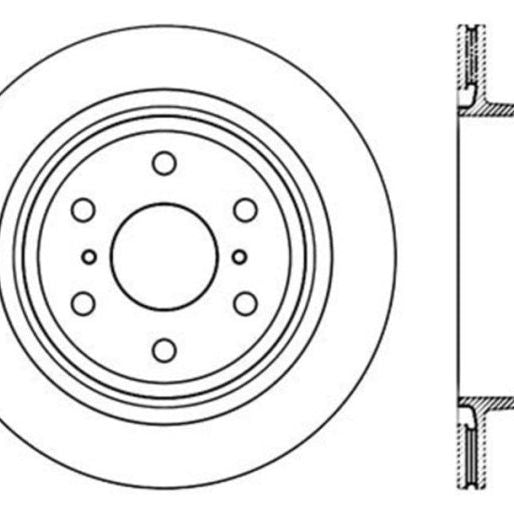 StopTech 05-10 GMC Sierra (w/ Rear Drum) / 07-09 GMC Yukon Rear Right Slotted & Drilled Rotor-Brake Rotors - Slot & Drilled-Stoptech-STO127.66065R-SMINKpower Performance Parts