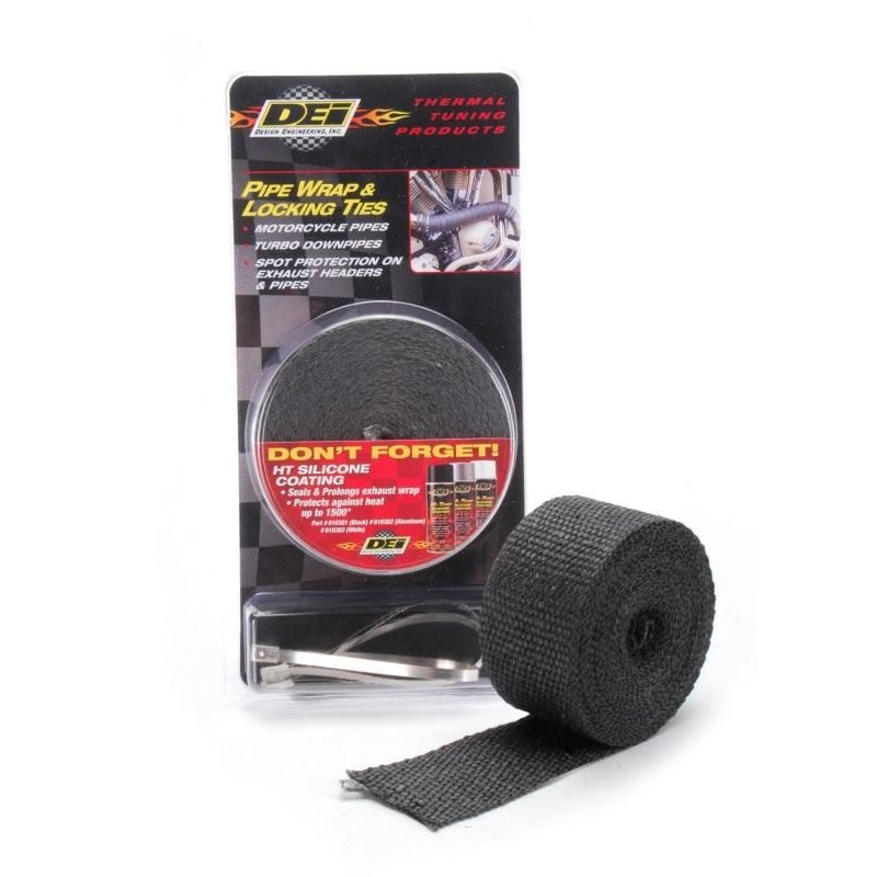 DEI Exhaust Wrap Kit - Pipe Wrap and Locking Tie - Black - SMINKpower Performance Parts DEI10119 DEI