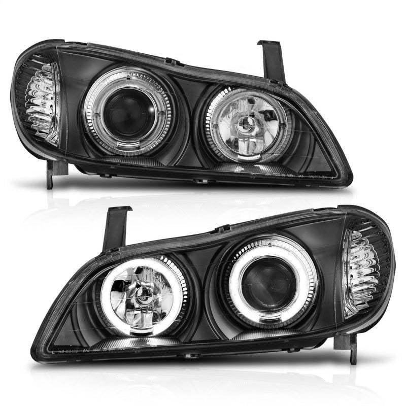 ANZO 2000-2004 Infiniti I30 Projector Headlights w/ Halo Black-Headlights-ANZO-ANZ121077-SMINKpower Performance Parts