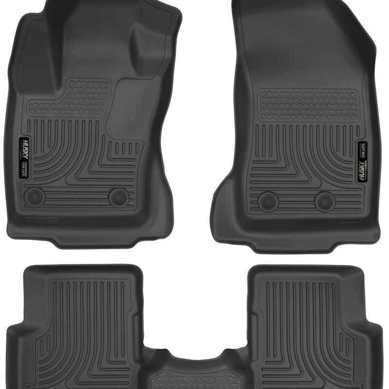 Husky Liners 2015 Jeep Renegade Weatherbeater Black Front and Second Row Floor Liners-Floor Mats - Rubber-Husky Liners-HSL99081-SMINKpower Performance Parts