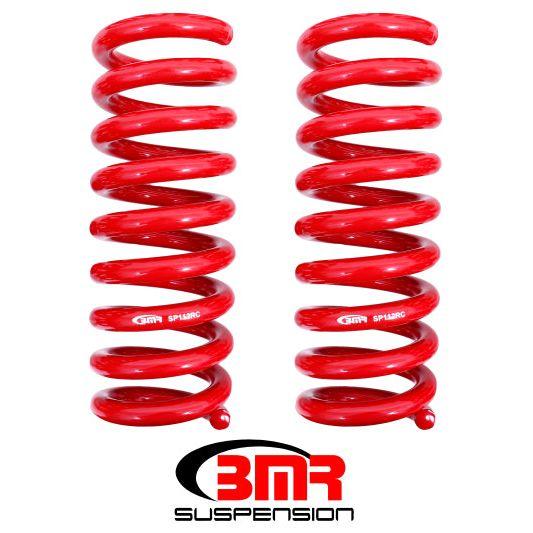 BMR 08-18 Dodge Challenger Rear Lowering Springs 1.25in Drop Performance Version - Red-Lowering Springs-BMR Suspension-BMRSP112R-SMINKpower Performance Parts