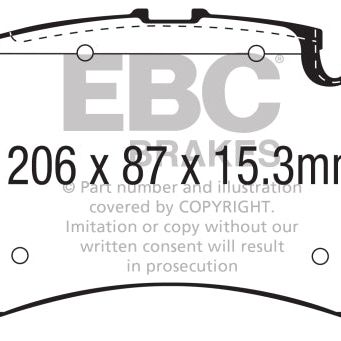 EBC 2015+ Mercedes-Benz C63 AMG (W205) 4.0L Twin Turbo Yellowstuff Front Brake Pads-Brake Pads - Performance-EBC-EBCDP42298R-SMINKpower Performance Parts