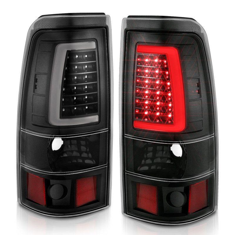 ANZO 1999-2002 Chevy Silverado 1500 LED Taillights Plank Style Black w/Clear Lens-Tail Lights-ANZO-ANZ311330-SMINKpower Performance Parts