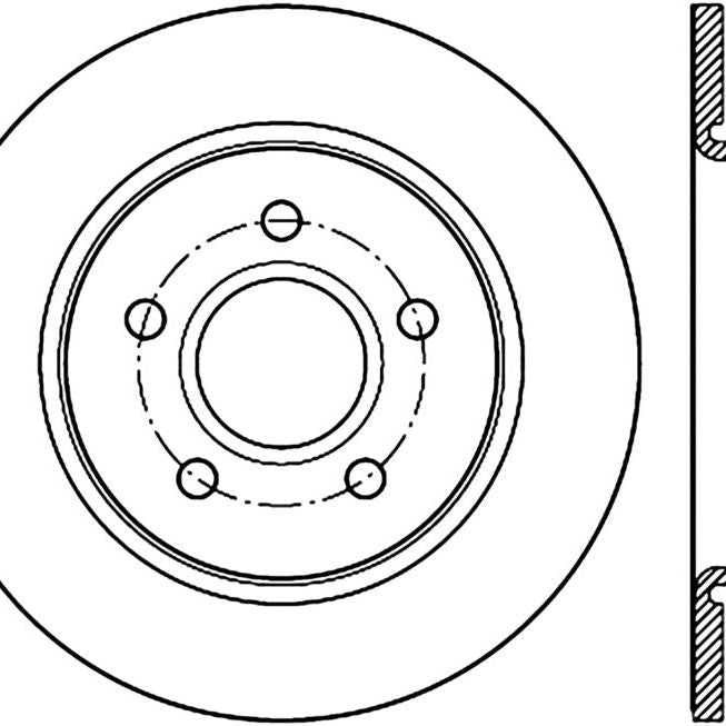 StopTech 13 Ford Focus ST Slotted Right Rear Rotor-Brake Rotors - Slotted-Stoptech-STO126.61099SR-SMINKpower Performance Parts