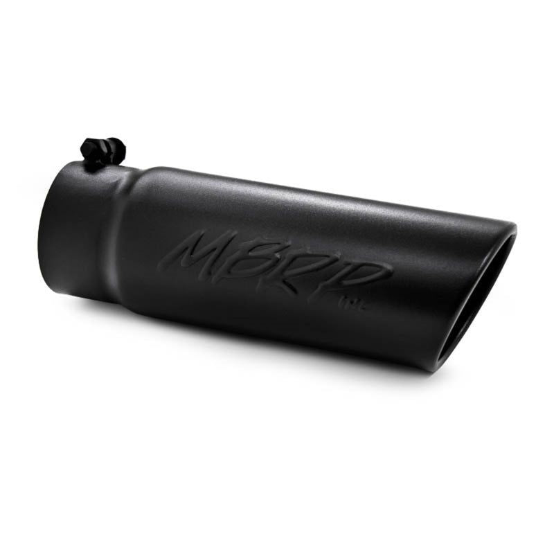 MBRP Universal Tip 4 O.D. Angled Rolled End 3.5 inlet 10 length- Black Finish-Tips-MBRP-MBRPT5112BLK-SMINKpower Performance Parts