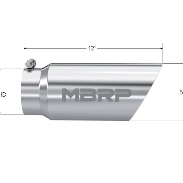 MBRP Universal Tip 5 O.D. Dual Wall Angled 4 inlet 12 length-Steel Tubing-MBRP-MBRPT5053-SMINKpower Performance Parts