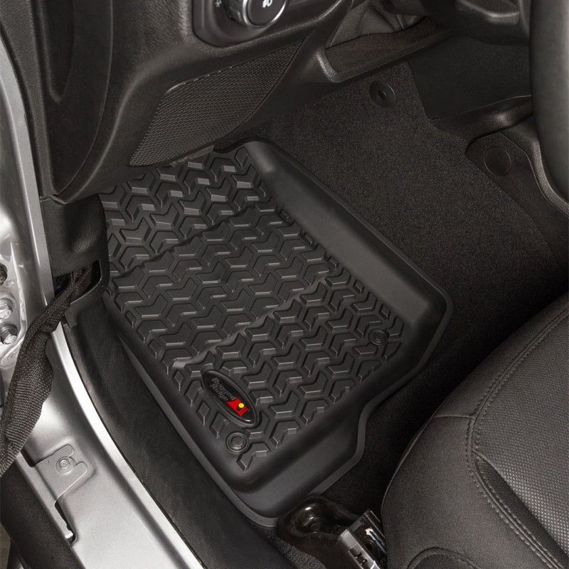 Rugged Ridge Floor Liner Front Black 2018-2020 Jeep Wrangler 2020 Gladiator JL / JT-Floor Mats - Rubber-Rugged Ridge-RUG12920.36-SMINKpower Performance Parts