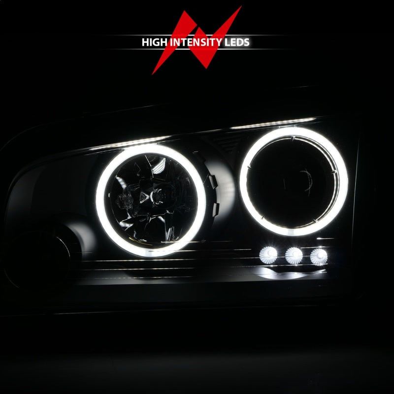 ANZO 2006-2010 Dodge Charger Projector Headlights w/ Halo Chrome (CCFL)-Headlights-ANZO-ANZ121218-SMINKpower Performance Parts