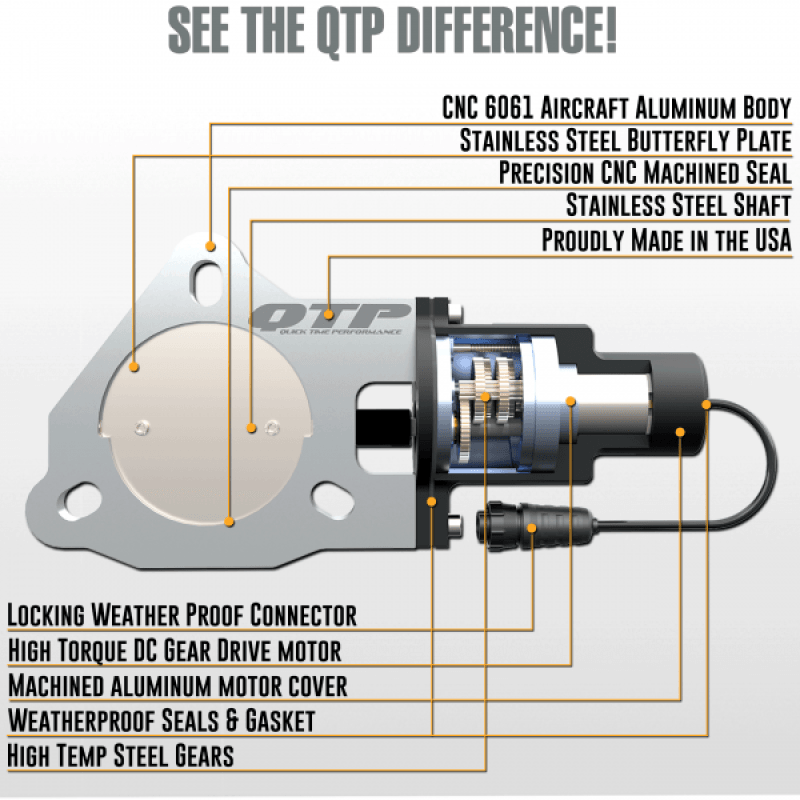 QTP 5in Bolt-On QTEC Electric Cutout Valve - Single - SMINKpower Performance Parts QTPQTEC5X QTP