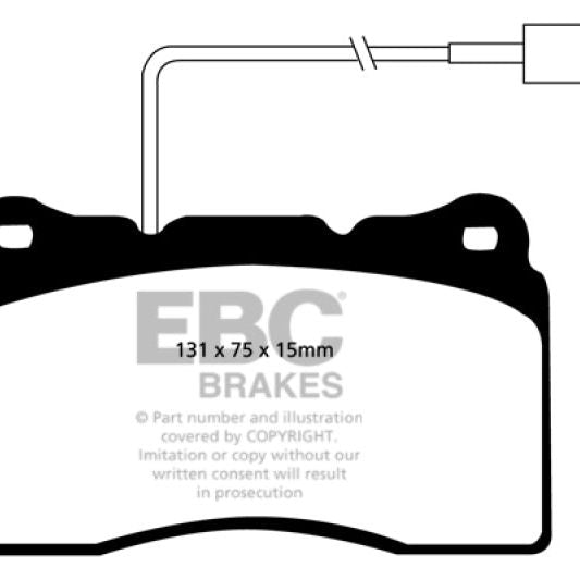 EBC 2014-2016 Maserati Ghibli 3.0L Twin Turbo (330) Yellowstuff Front Brake Pads-Brake Pads - Performance-EBC-EBCDP41540R-SMINKpower Performance Parts