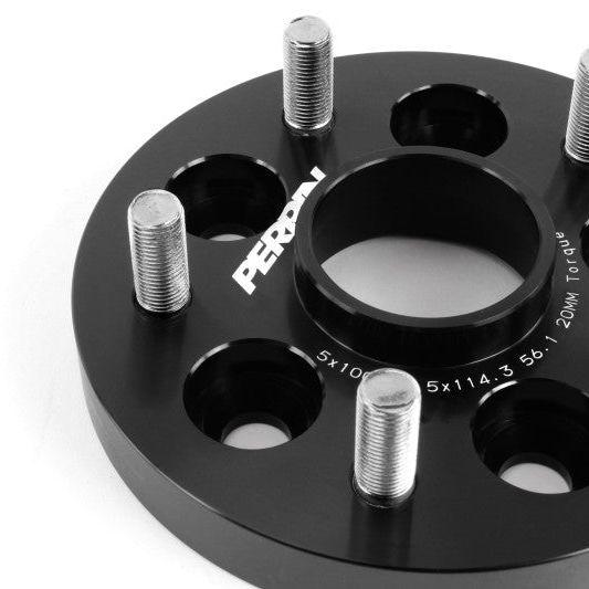 Perrin Wheel Adapter 20mm Bolt-On Type 5x100 to 5x114.3 w/ 56mm Hub (Set of 2)-Wheel Spacers & Adapters-Perrin Performance-PERPSP-WHL-220BK-SMINKpower Performance Parts