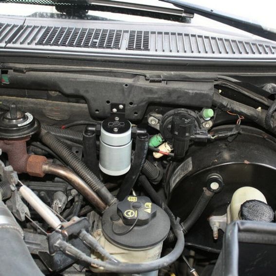 J&L 99-04 Ford Lightning Driver Side Oil Separator 3.0 - Clear Anodized-Oil Separators-J&L-JLT3027D-C-SMINKpower Performance Parts