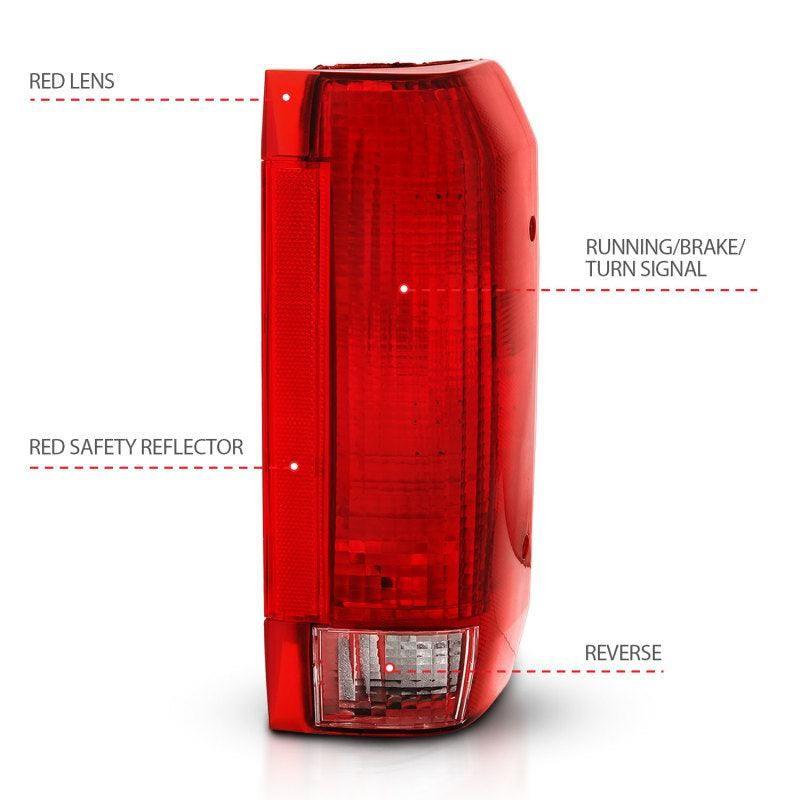 ANZO 1992-1996 Ford Bronco Taillight Red/Clear Lens (OE Replacement) - SMINKpower Performance Parts ANZ311306 ANZO