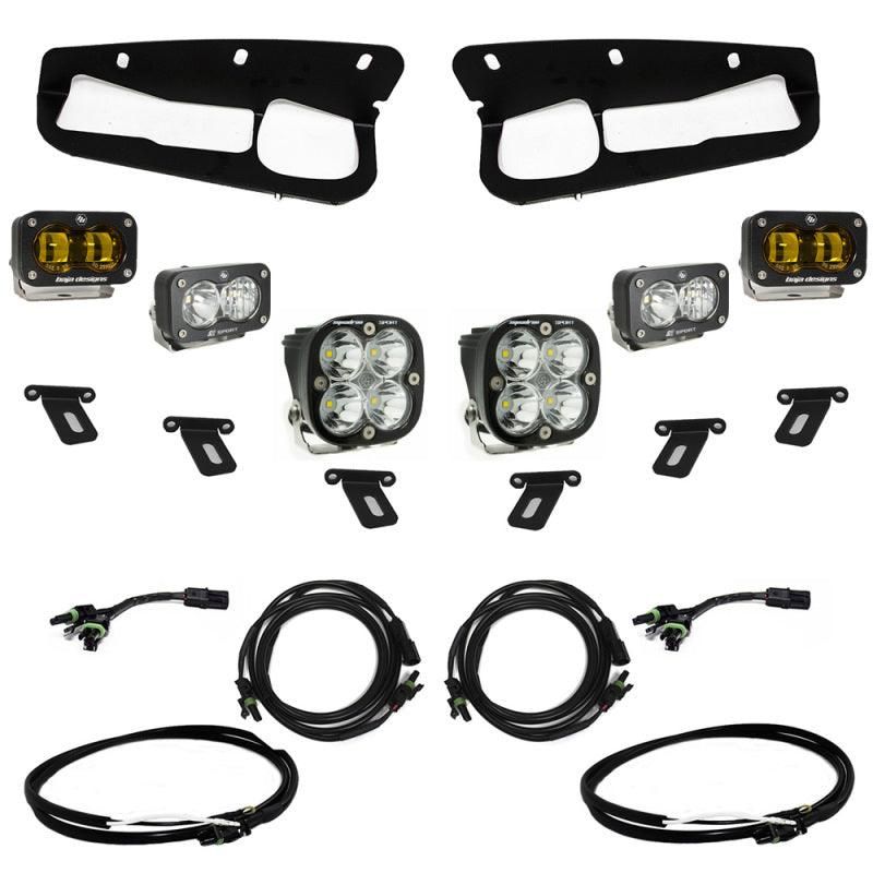 Baja Designs 21-22 Ford Bronco w/Steel Bumper S2 SAE Sportsmen Fog Pkt Light Kit w/Upfitter - Amber - SMINKpower Performance Parts BAJ448178UP Baja Designs