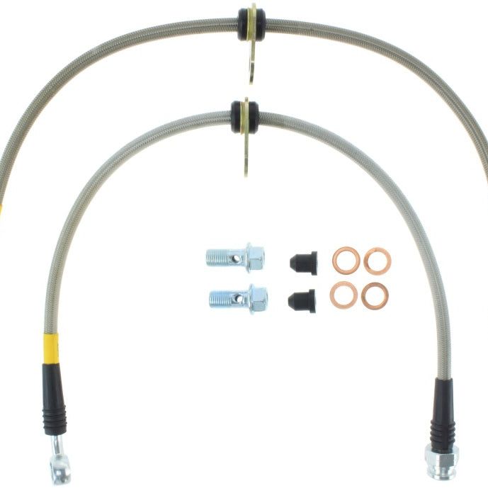 StopTech 99-00 Civic Si w/Rear Disc Brakes Front SS Brake Lines-Brake Line Kits-Stoptech-STO950.40007-SMINKpower Performance Parts