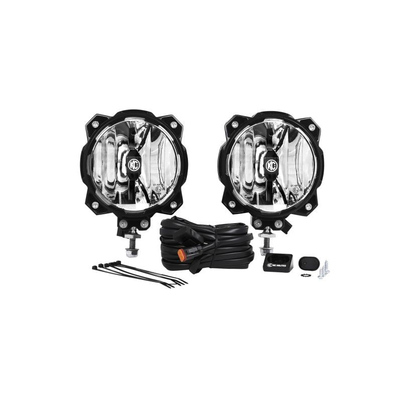 KC HiLiTES 6in. Pro6 Gravity LED Light 20w Single Mount Wide-40 Beam (Pair Pack System)-Light Bars & Cubes-KC HiLiTES-KCL91305-SMINKpower Performance Parts