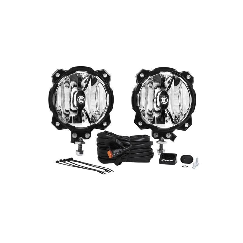 KC HiLiTES 6in. Pro6 Gravity LED Light 20w Single Mount SAE/ECE Driving Beam (Pair Pack System) - SMINKpower Performance Parts KCL91303 KC HiLiTES