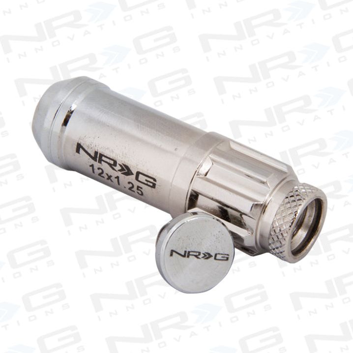 NRG 700 Series M12 X 1.25 Steel Lug Nut w/Dust Cap Cover Set 21 Pc w/Locks & Lock Socket - Silver-Lug Nuts-NRG-NRGLN-LS710SL-21-SMINKpower Performance Parts