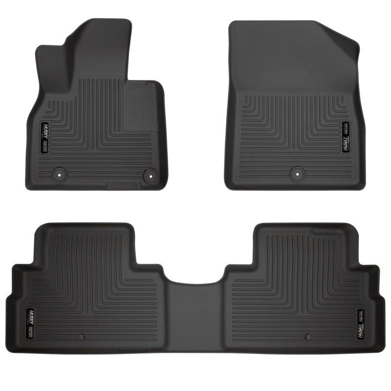 Husky Liners 2020 Kia Telluride Weatherbeater Black Front & 2nd Seat Floor Liners-Floor Mats - Rubber-Husky Liners-HSL95691-SMINKpower Performance Parts