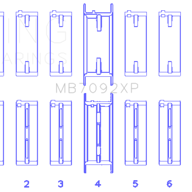 King Nissan RB26DETT (Size 0.25) Performance Main Bearing Set-Bearings-King Engine Bearings-KINGMB7092XP0.25-SMINKpower Performance Parts