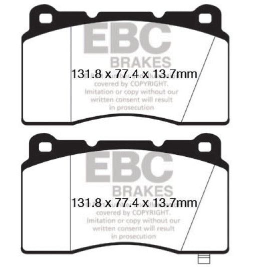 EBC 09+ Hyundai Genesis Coupe 2.0 Turbo (Brembo) Redstuff Front Brake Pads-Brake Pads - Performance-EBC-EBCDP32147C-SMINKpower Performance Parts