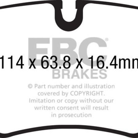 EBC 14+ Jaguar F-Type (Cast Iron Rotors Only) 5.0 Supercharged (490) Redstuff Rear Brake Pads-Brake Pads - Performance-EBC-EBCDP32192C-SMINKpower Performance Parts