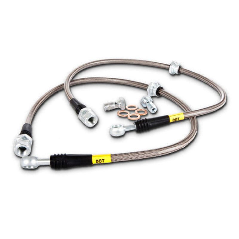 StopTech 95-99 Mitsubishi Eclipse Stainless Steel Front Brake Lines-Brake Line Kits-Stoptech-STO950.46004-SMINKpower Performance Parts