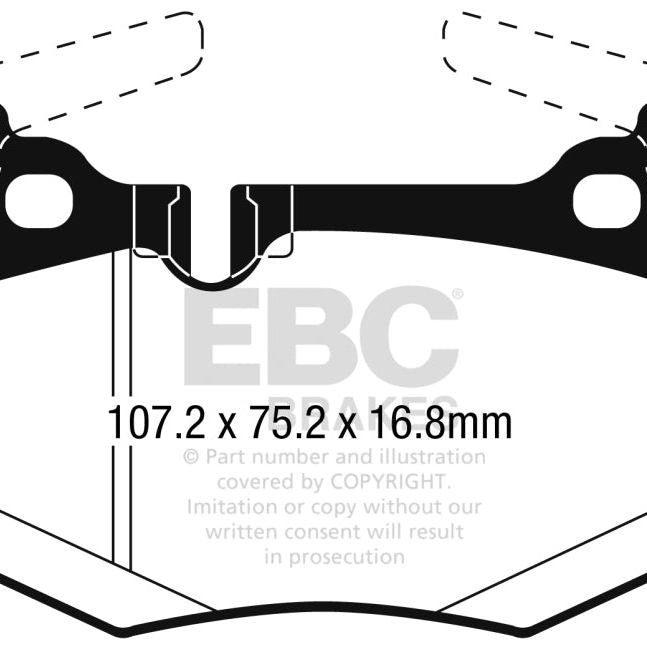 EBC 15-17 Lexus RC F / 16-18 Lexus GS F Yellowstuff Rear Brake Pads-Brake Pads - Performance-EBC-EBCDP42261R-SMINKpower Performance Parts