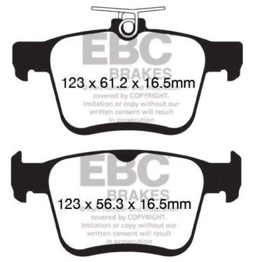 EBC 2014+ Audi A3 1.8 Turbo (w/Electronic Parking Brake) Redstuff Rear Brake Pads-Brake Pads - Performance-EBC-EBCDP32153C-SMINKpower Performance Parts