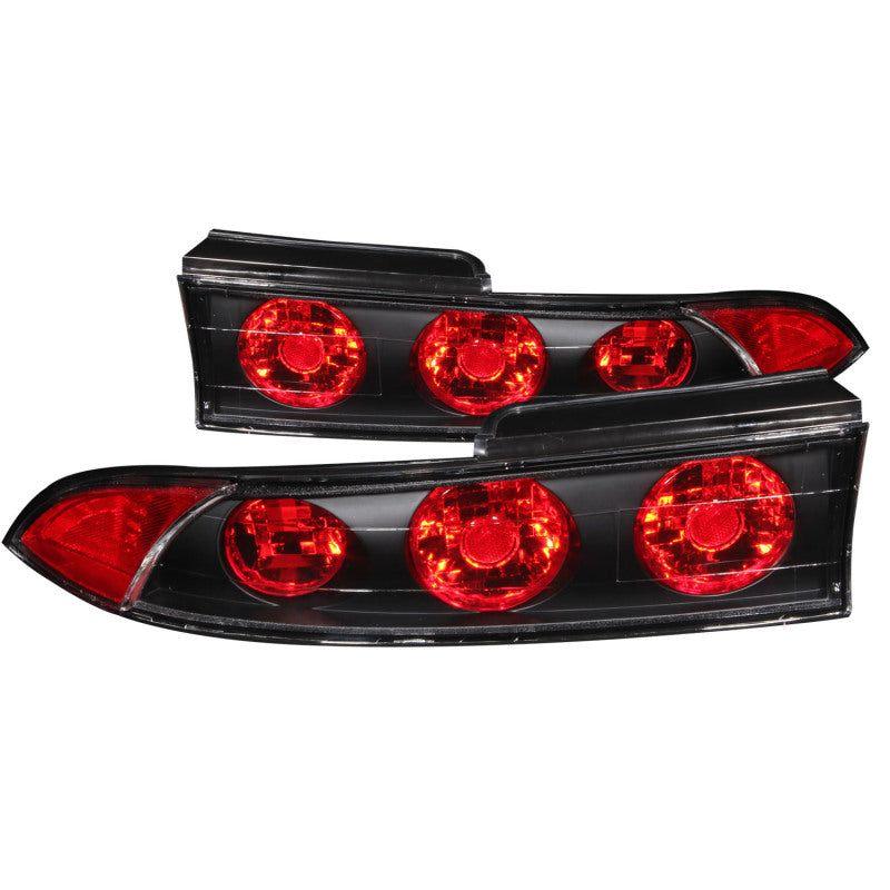 ANZO 1995-1999 Mitsubishi Eclipse Taillights Black-Tail Lights-ANZO-ANZ221084-SMINKpower Performance Parts